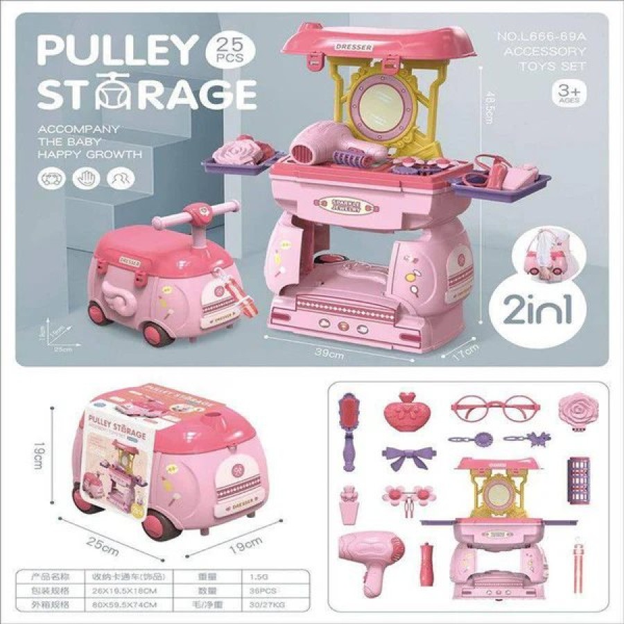 Beauty kit toy with trolley