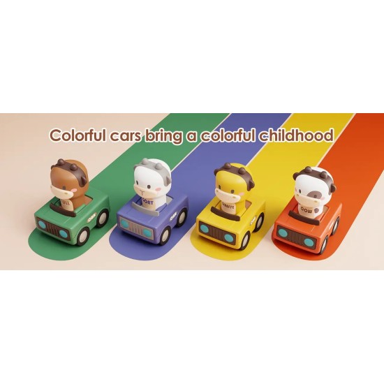 Set of cars for kids Funny cows, 2 pieces in assortment