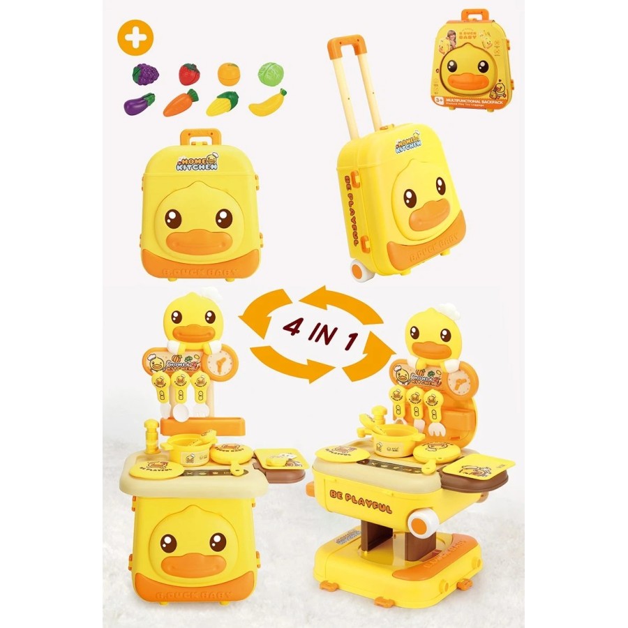 Little Yellow Duck 4-in-1 Fun Kitchen for Babies and Children Toys