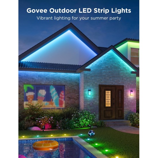 Govee Phantasy Outdoor LED RGBIC Strip Lights (32.8ft) with WIFI | Bluetooth - H6172