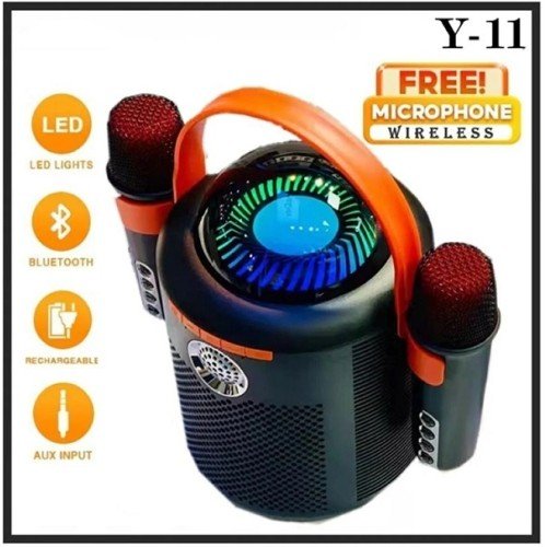 Family KTV Y-11 Karaoke Stereo Portable Wireless Shocking Bass Sound Speaker