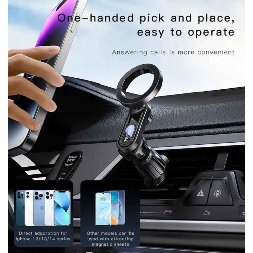 Yesido C157 Magsafe Metal Magnetic Car Phone Stand – Black