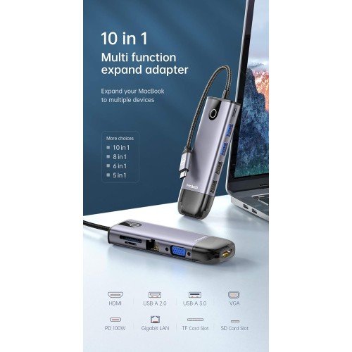 Mcdodo USB C Hub Adapter, 10 in 1 Type C Hub