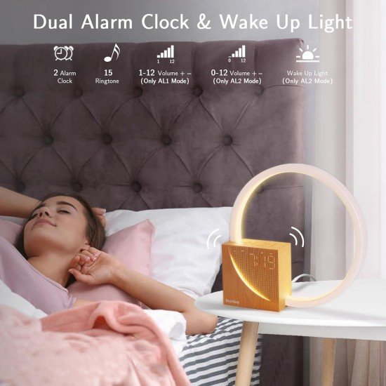 Sound Table Lamp with 2 Alarm Clock