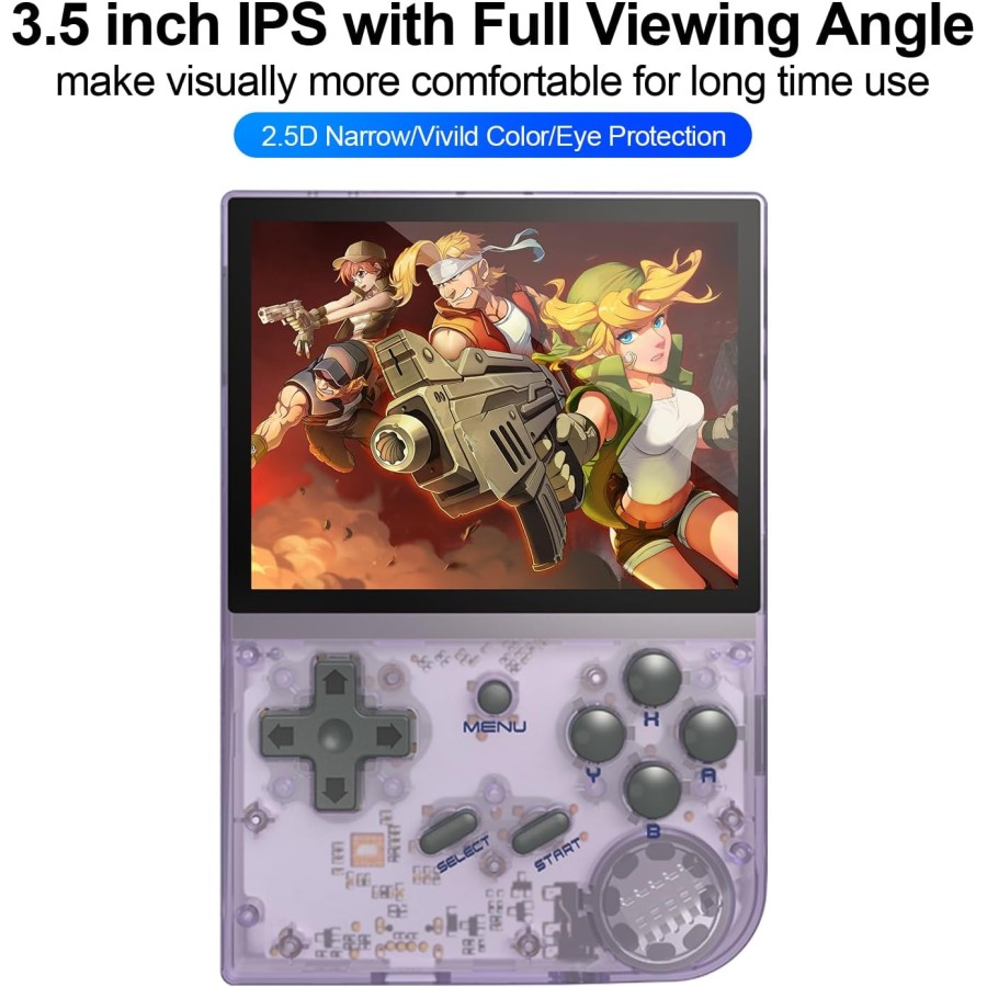 Anbernic RG35XX Handheld Game Console - Transparent Purple