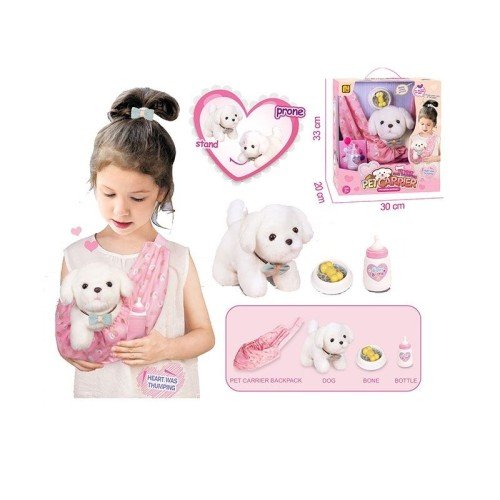 Puppy heartbeat sound, carrying bag, bottle, bowl, in box