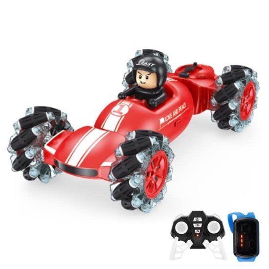 360 Rotation Stunt Racer Car for Kids with Music, Spray, and LED