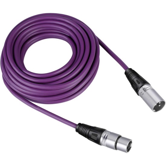 6Pack 25 feet/7.6m Mic Cable Cord, XLR Male to XLR Female Microphone Audio Colored Snake Cables