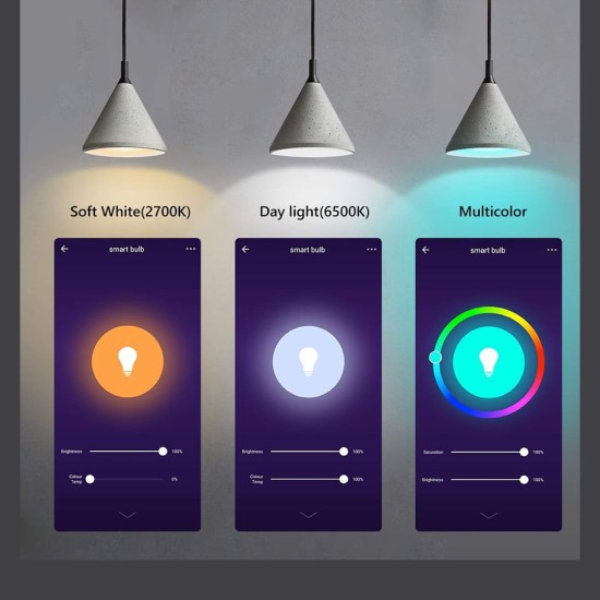 RGB smart light bulb with APP remote control and supports voice control