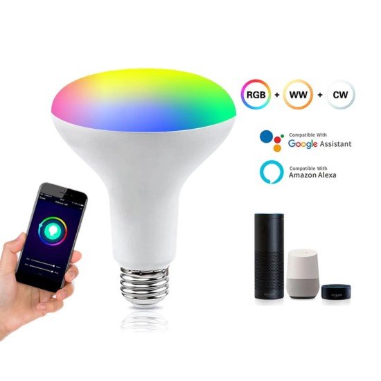 RGB smart light bulb with APP remote control and supports voice control