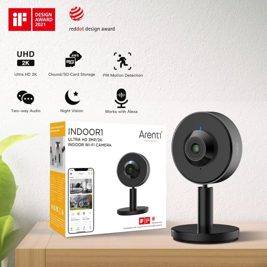 Arenti Indoor 3MP/2K Wi-Fi Mini Camera