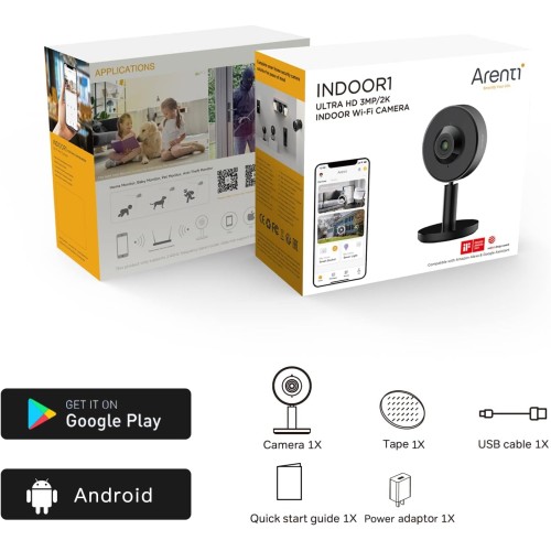 Arenti Indoor 3MP/2K Wi-Fi Mini Camera