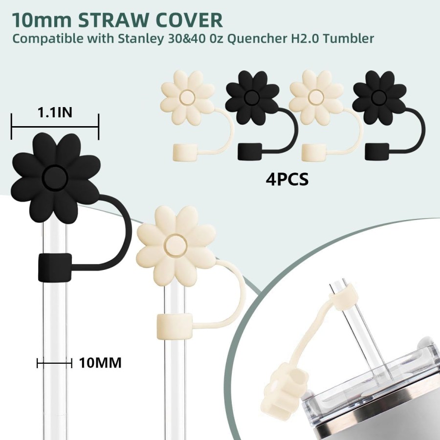 Flower Straw Covers Toppers for Stanley Cups 30/40 Oz Tumbler - 1pcs