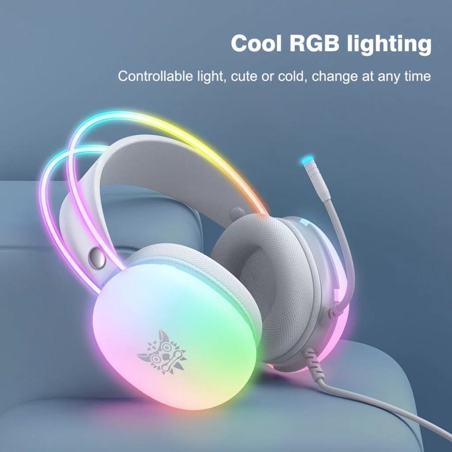 ONIKUMA X25 RGB Gaming Headset - White