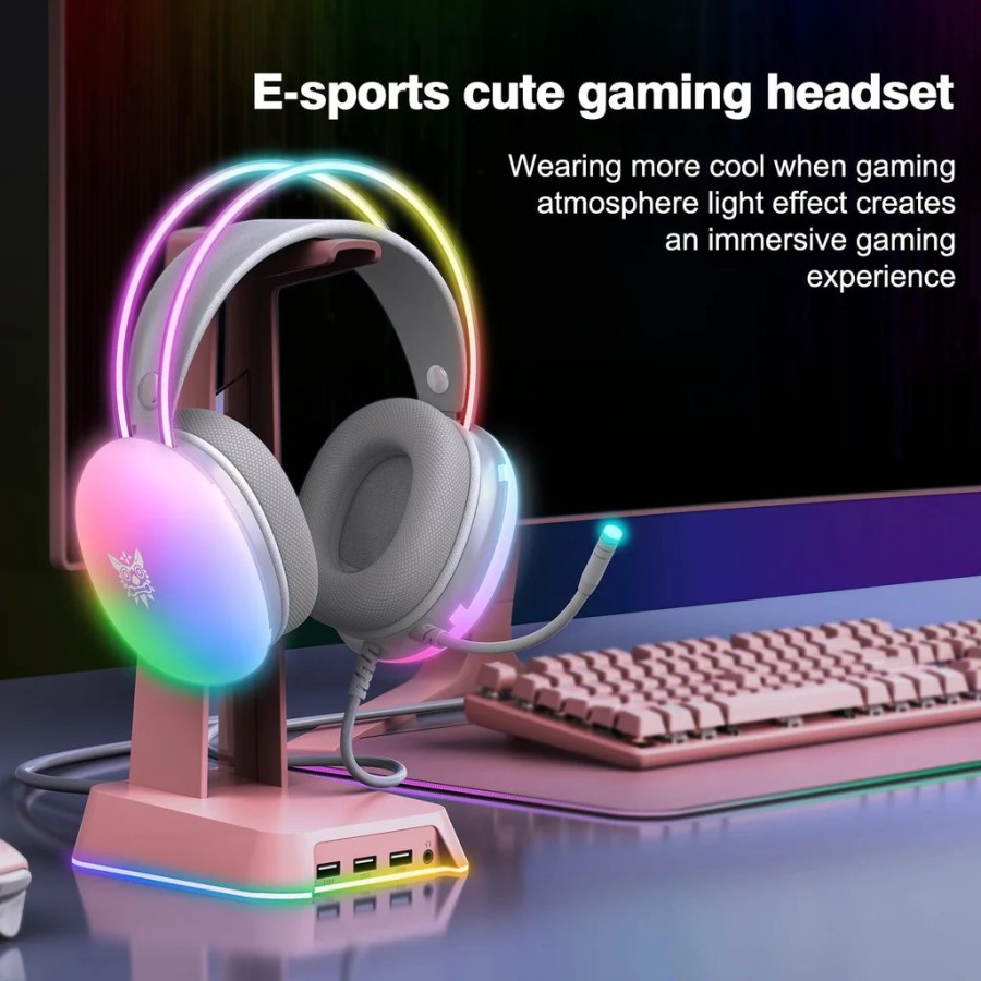 ONIKUMA X25 RGB Gaming Headset - White