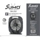 SUMO 8 inch Rechargeable Oscillating Desk Fan with LED (Summer Fan)