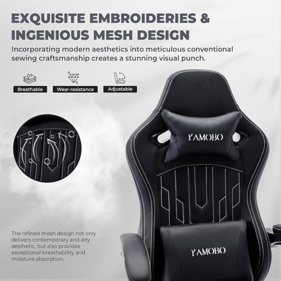 YAMOBO Gaming Chair with Footrest