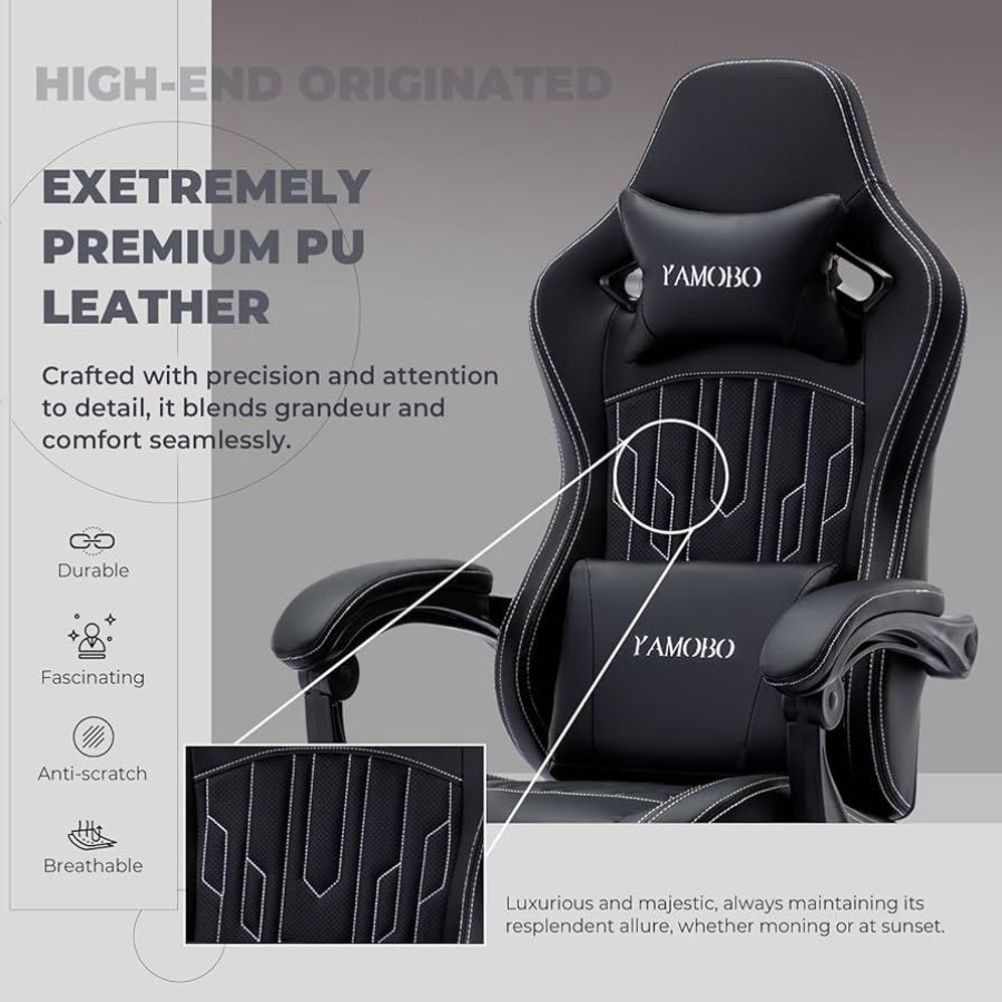 YAMOBO Gaming Chair with Footrest