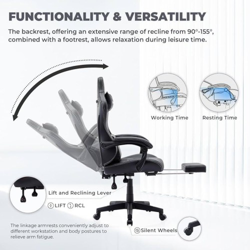 YAMOBO Gaming Chair with Footrest