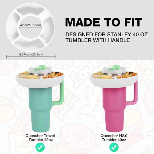 Snack Bowl for Stanley 40 oz Tumbler with Handle