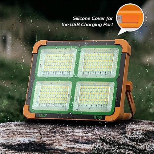 Portable Solar Work Light Rechargeable 4 LED Floodlight