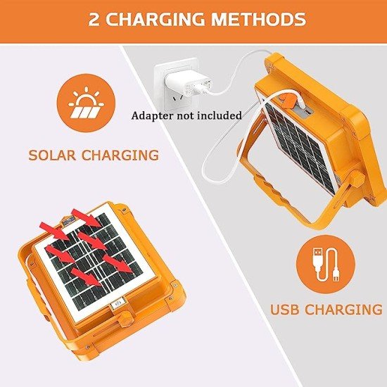 Portable Solar Work Light Rechargeable 4 LED Floodlight