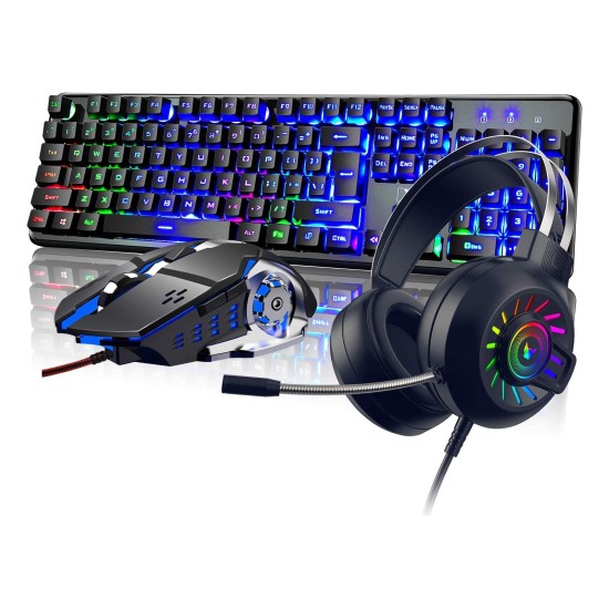 4in1 Gaming Keyboard Combo Wired Rainbow Backlit + SKYLION game pad