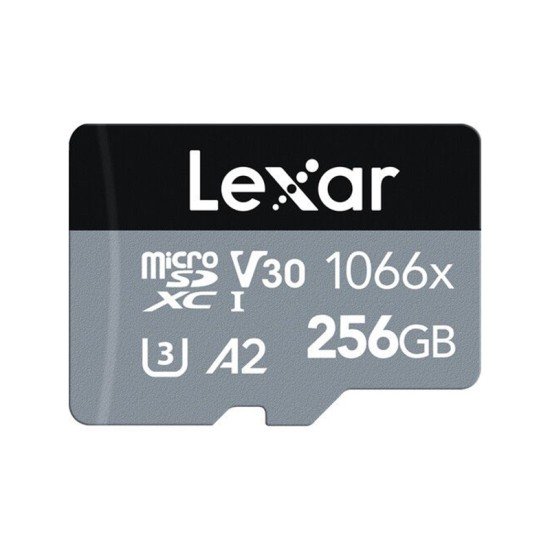 LEXAR High-Performance 1066X microSDXC UHS-I 256GB Memory Card, 160MB/s Read, 120MB/s Write, Class 10, A2, V30, U3