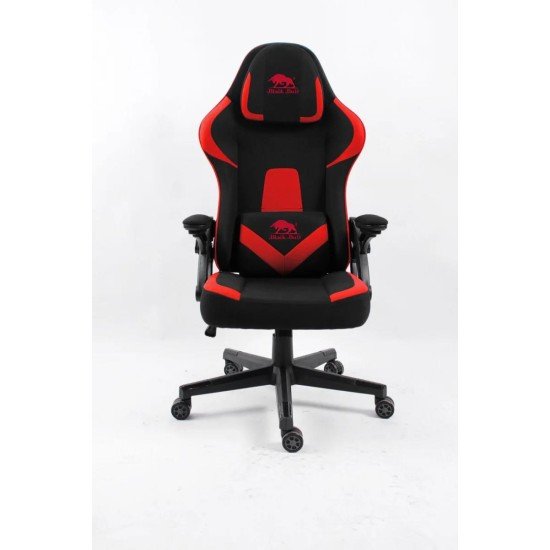 BLACK BULL Gaming Chair With Headrest Up - Black/Red