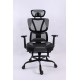 BLACK BULL Mesh Office and Gaming Chair With Footrest - black/grey