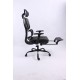 BLACK BULL Mesh Office and Gaming Chair With Footrest - black/red