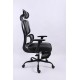 BLACK BULL Mesh Office and Gaming Chair With Footrest - black/grey