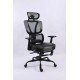 BLACK BULL Mesh Office and Gaming Chair With Footrest - black/red