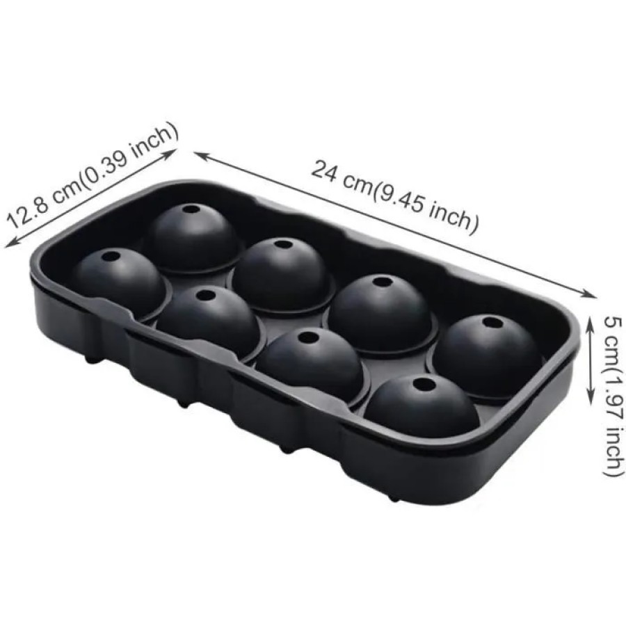 Mold Flexible Silicone Ice Cube Ball Maker 8 Mold Tray - STANLEY