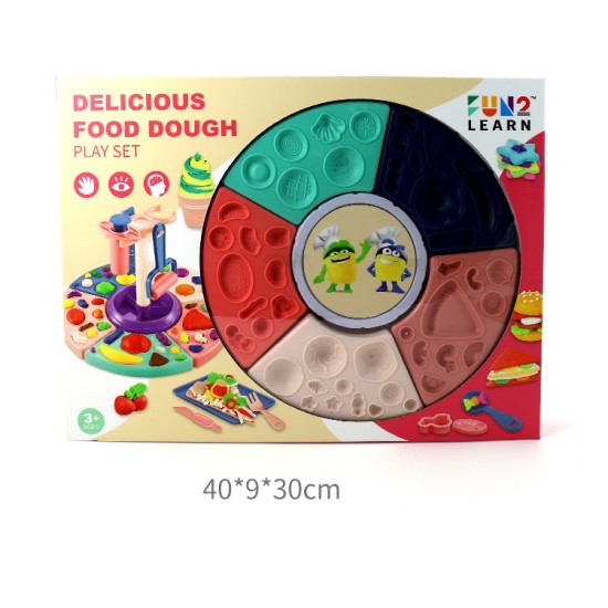 Magic Dough Color Mud Gourmet Platter Toy With 40 pcs For Girls - Multi Color