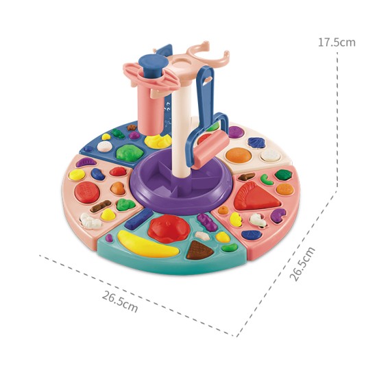 Magic Dough Color Mud Gourmet Platter Toy With 40 pcs For Girls - Multi Color