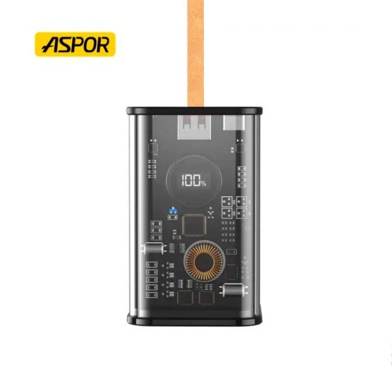 Portable charger (Powerbank) Aspor A365 Notebook Series 20000 mAh 65W (USB/Type-C)