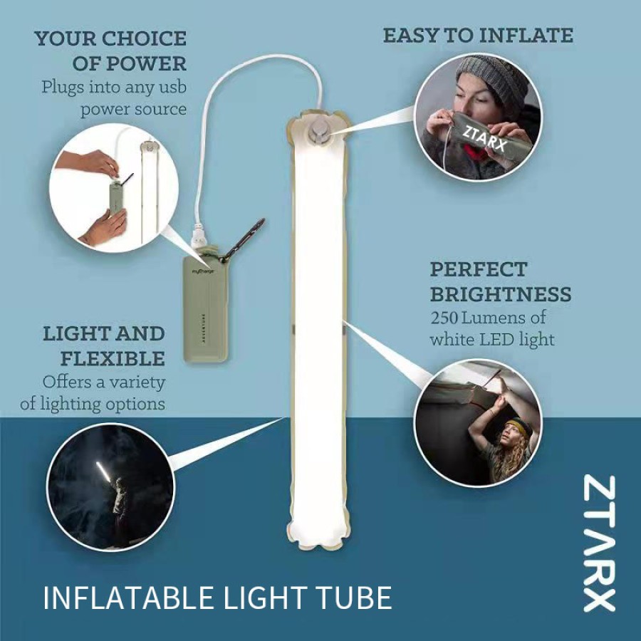 ZTARX- Solar & Type-C USB Charging Inflatable light Tube