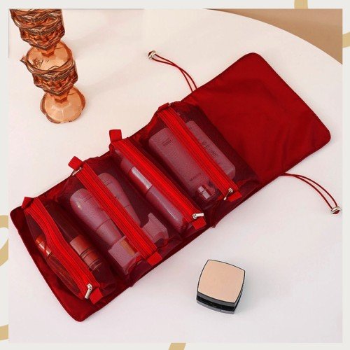 Foldable makeup bag