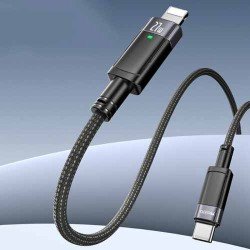 Yesido CA159 1.2m 27W Type-C to Lightning Auto Power-off Charging Cable – Black Yesido CA159 1.2m 27W Type-C to Lightning Auto Power-off Charging Cable – Black