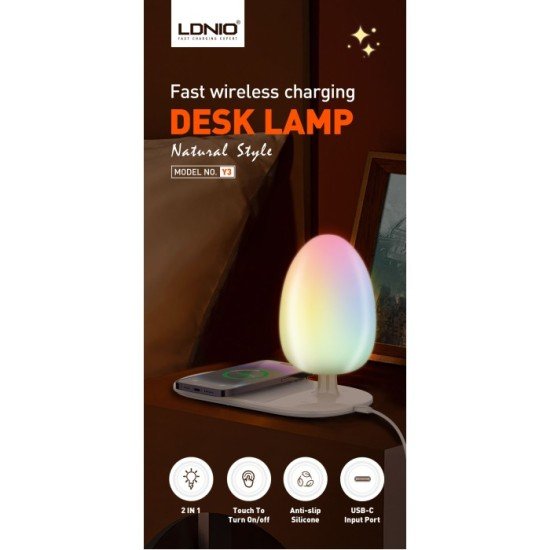 Ldnio Y3 2 in 1 RGB Desk Lamp + 15W Wireless Charging Desktop Charger