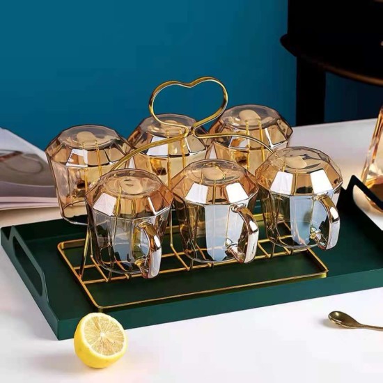 Glass teapot set Drink Set Water Jug with cup and holder