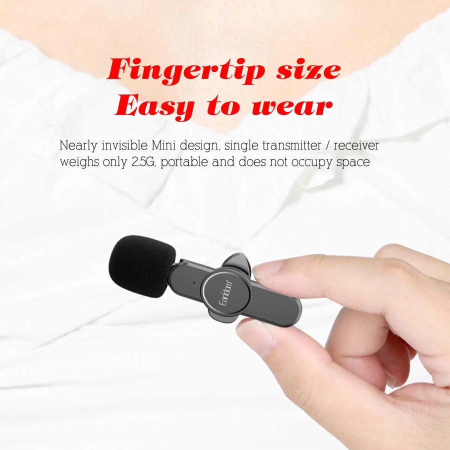 EARLDOM Portable Audio Video Recording Mic Wireless Lavalier Microphone Mc3c