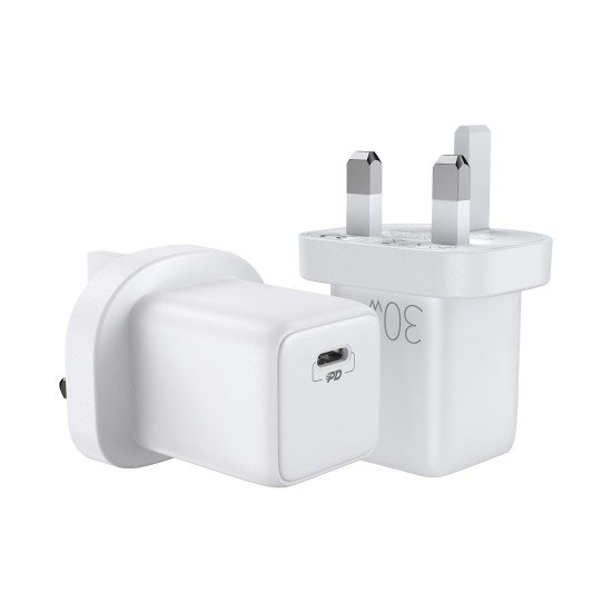 JOYROOM L-P301 PD 30W USB-C / Type-C Mini Intelligent Fast Charger UK Plug (White)