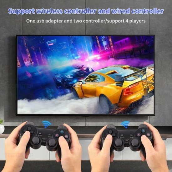 M16 4K TV Game Stick Video Game Console| Wireless Gamepad For N64/GBA