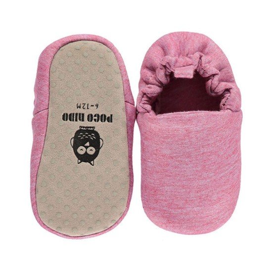 Poco Nido  Pink Cotton Jersey Mini Shoes