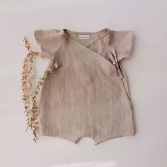 Cotton linen kimono romper fpr Kids