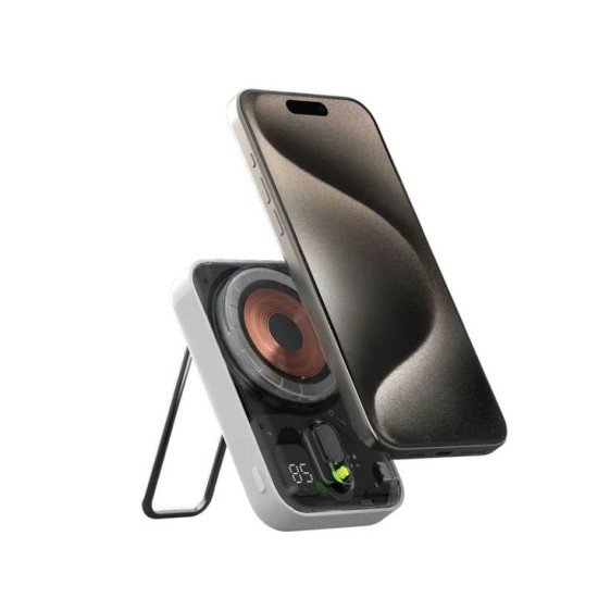 Momax 1-Power Flow+ Magnetic Battery pack (10000mAh) - Space Grey / Transparent