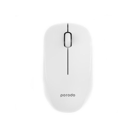 Porodo 2.4G Wireless and Bluetooth Rechargeable Mouse DPI 1200 - White
