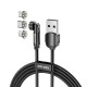 Porodo 3in1 Rotating Connector Braided Magnetic Cable - Grey